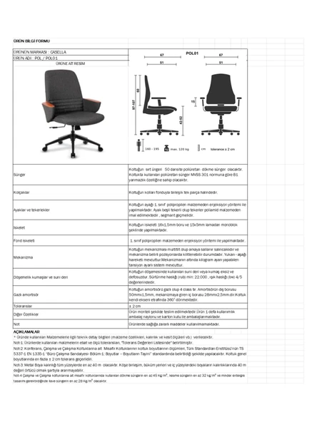 Casella Pol Döşemeli Çalışma Koltuğu | Ofi̇s Koltuğu | Ergonomik, Şık Ve Fonksiyonel - 4