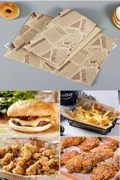 Kendi Desenli Sunum Kağıdı 50'li Vintage Gazete Desen Karışık 35X25 cm 3 Farklı Model - Resim 3