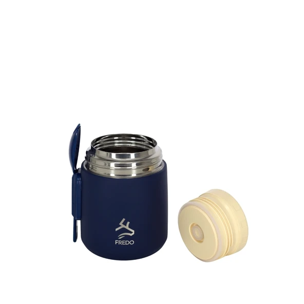 Duo Dine Bebek Lacivert Mama Kabı & Yemek Saklama Termosu, Mug - 8 Saat Sıcak, 12 Saat Soğuk Tutma 500 ml - Resim 3