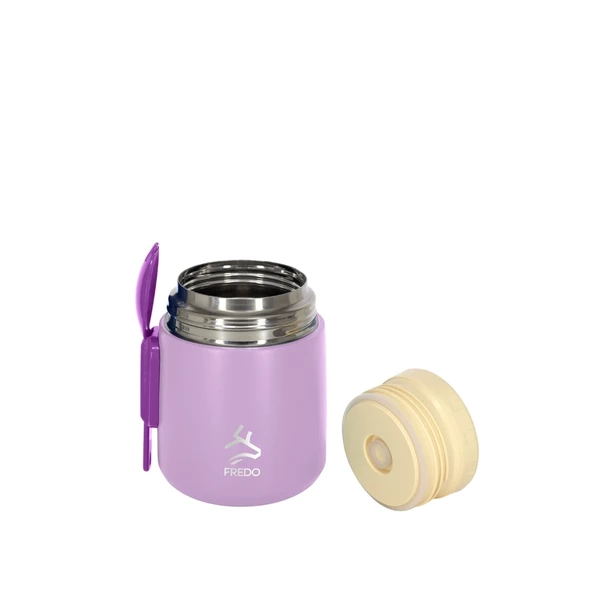 Duo Dine Bebek Lila Mama Kabı & Yemek Saklama Termosu, Mug - 8 Saat Sıcak, 12 Saat Soğuk Tutma 500 ml - 3