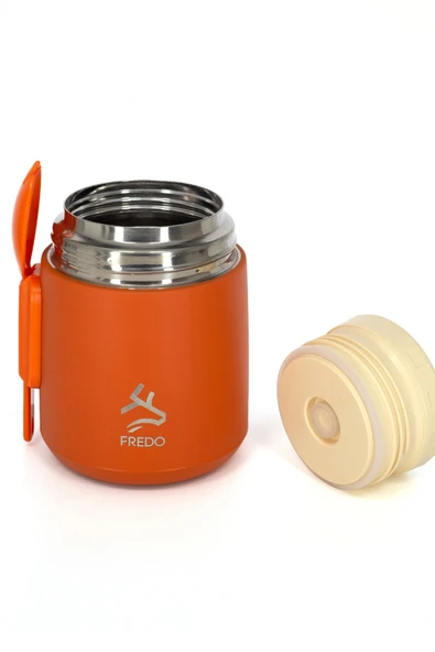Duo Dine Bebek Turuncu Mama Kabı & Yemek Saklama Termosu, Mug - 8 Saat Sıcak, 12 Saat Soğuk Tutma 500 ml - 3