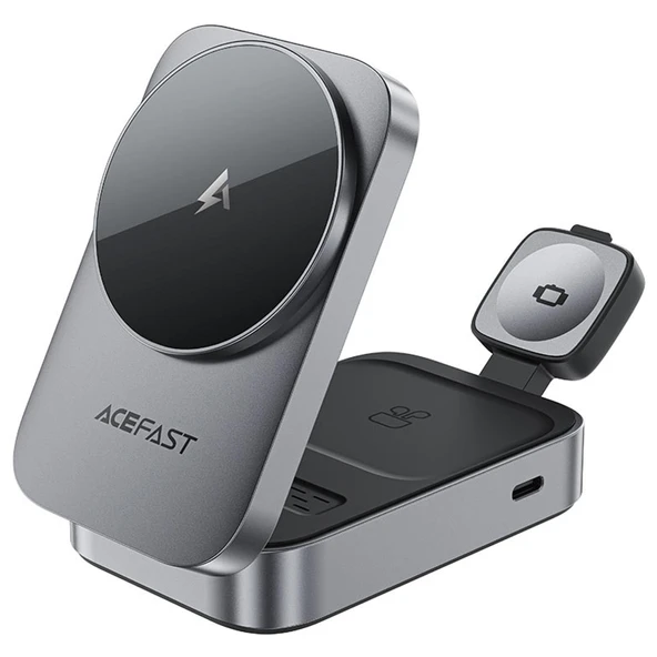 Acefast Kablosuz Masaüstü Hızlı Şarj Standı 22.5W Kablosuz Şarj Çıkışlı - Magsafe , Apple Watch ve Airpods Uyumlu - E22 - 1
