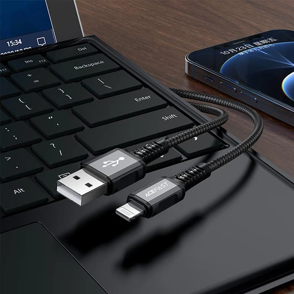 Acefast 30W 1.2 Metre USB-C to Ligtning Apple MFI Lisanslı Type-C iPhone Uyumlu Şarj Data Kablosu - C1-02 - 2