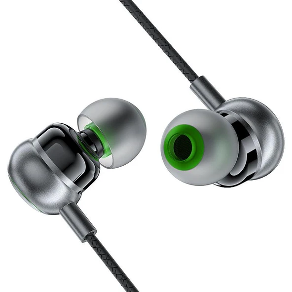 Acefast 3.5mm Kablolu HD Mikrofonlu Kulaklık Uzaktan Kumandalı Aux Girişli Kulaklık 1.2 Metre - Siyah - L4 - 2