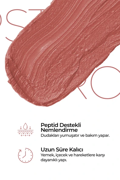 Professional Yoğun Renk Ve Nemlendirme Sağlayan Peptide İçerikli Ruj Powder Pink - 3
