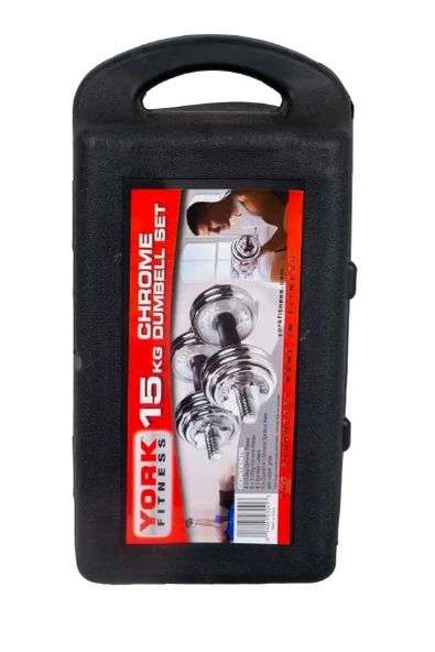 CKSpor 2 Adet 15 Kg Krom Dumbell Seti Çantalı Döküm Plaka Dambıl Seti  CKS15 - 4