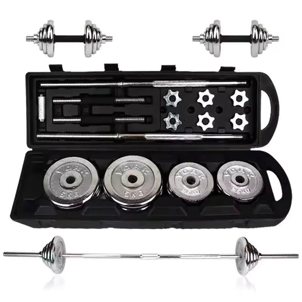 CKSpor 2 Adet 50 kg Çantalı Krom Dambıl Bar Ve Plaka Seti Toplam 100KG - 2