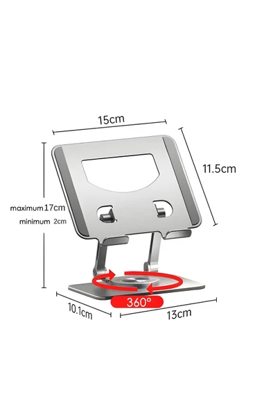 Tablet tutucu, Dönebilen Tablet Standı, Metal Tablet Tutucu,  Katlanabilir Metal Tablet Tutucu, Telefon Tutucu Stant, 4.7-12 Inç - 7