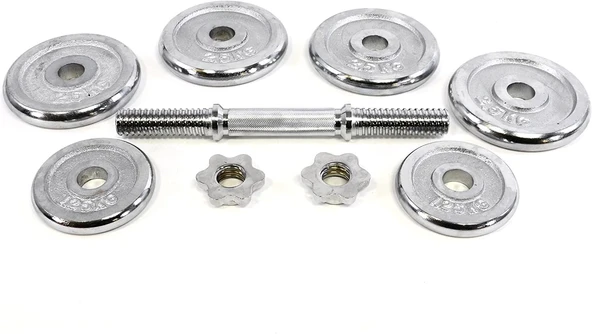 CKSpor 2 Adet 15 Kg Krom Dumbell Seti Çantalı Döküm Plaka Dambıl Seti  CKS15 - 6