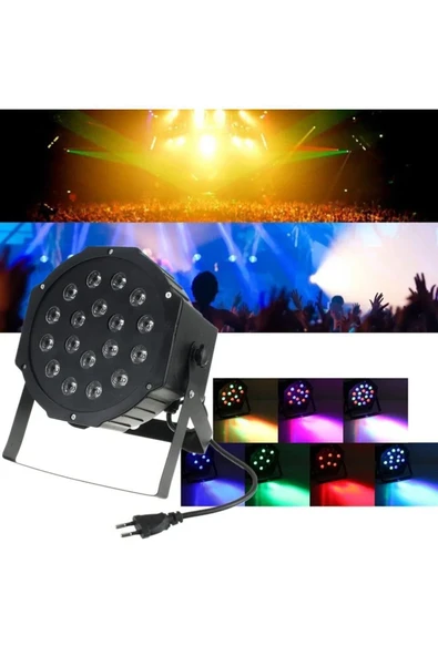 harry Sese Duyarlı Rgb Led 1 Watt 18x3 Led Par Sahne Işığı-parti, Disko,restoran, Bahçe, Park Plaza Vb. - 1