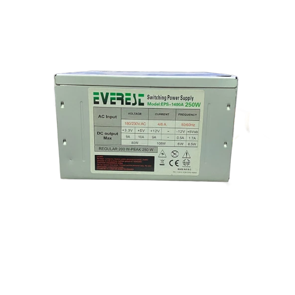 EVEREST EPS-1400A 250 WATT POWER SUPPLY 12 CM FANLI GÜÇ KAYNAĞI (2 EL YENİLENMİŞ ÜRÜN) - 3