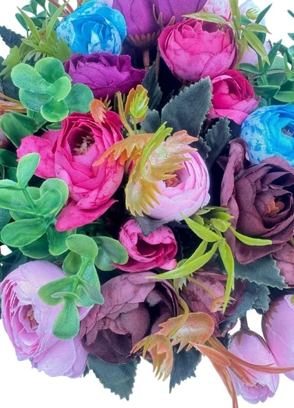 Yapay Çiçek Aranjmanı Erengüllü Antik Altın Renk Metal Burgulu Vazolu Nişan Kız İsteme Çiçeği - Resim 5