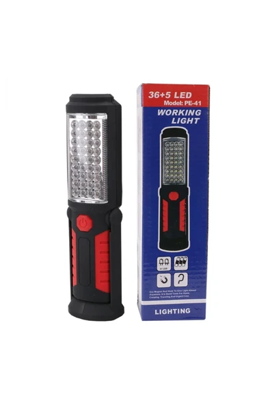harry 36+5 Ledli Pilli Kancalı Mıknatıslı 2 Modlu El Feneri(36 Ledli Ön Işık,5 Ledli Üst Işık)Kamp Lambası - Resim 4