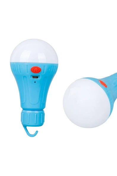 harry Şarjlı,Çakarlı,Kancalı 15 watt 3 Mod'lu Led Ampul Kamp Lambası Şarjlı Acil Durum Lambası - Resim 2