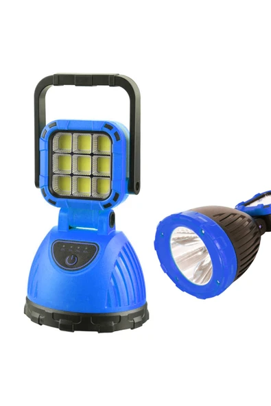 harry Güneş Enerjili ve Şarjlı 9 Cob Ledli 6 Modlu El Feneri-Powerbank Özellikli Işıldak Kamp Lambası - Resim 5