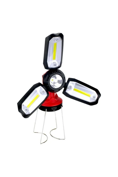 harry ŞARJLI 7 MOD IŞIKLI-KAMP LAMBASI 3XCOB LED+ 3W LED ÇOK FONKSİYONLU ÇALIŞMA - KAMP FENERİ - Resim 2