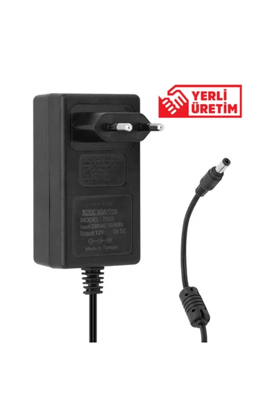 harry Yüksek Kaliteli 12 Volt 3 Amper 5.5*2.5 MM Uçlu Adaptör Şerit Led-Modem-Trafo-Uydu Cihazı Uyumlu ürün görseli