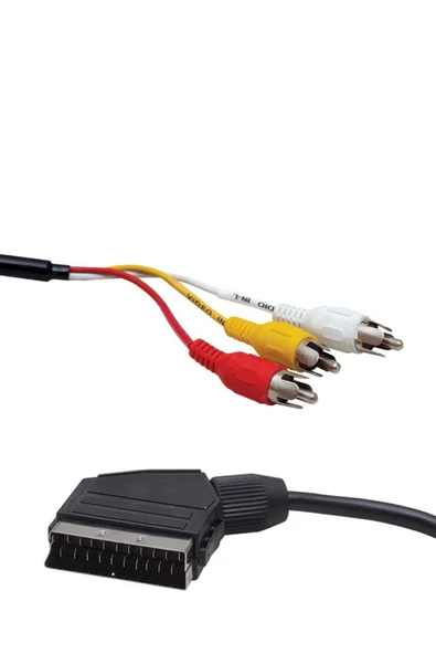 harry Lcd Tüplü Tv Televizyon Uydu Bağlantı Kablosu Scart 3 Rca Video Audio 3 Tos Uydu Dvd Kablo 1.2mt - 2