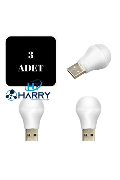 harry 3 Adet 5 Volt 1 Amper Mini Usb Beyaz Işık Led Ampul Gece Lamba Okuma Işığı Çocuk Odası Lambası ürün görseli