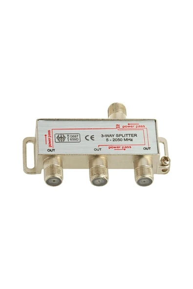 harry 1/3 Splitter 5-2500 Mhz Sinyal Bölücü + 4 Adet F Konnektör - Resim 2