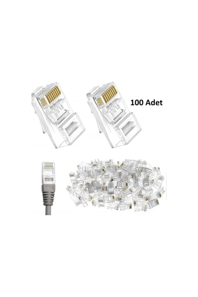 harry Yeni Rj45 Cat5 Cat6 Ethernet Internet Kablo Soketi Konnektörü 8p8c Rj45 Jack Utp Jak Uç 100 Adet