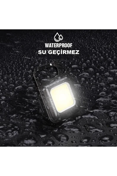 harry Şarjlı 3 Modlu 800 Lümen 6 Watt Tirbişonlu Mıknatıslı Anahtarlıklı Mini Boy Kamp Lambası - Resim 4