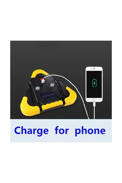 Rabelix Online Marketing Güneş Enerjili Şarjlı Çok Fonksiyonlu Araç Reflektör 4 Mod Güçlü Aydınlatma Powerbank Özellikli - Resim 5