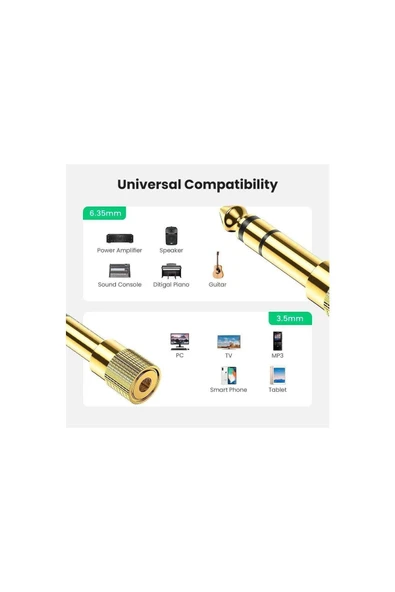 harry 2 Adet 3.5 Mm 6.3 Mm Jack Çevirici Piyano Için Kulaklık Çevirici 6.35 mm erkek 3,5 mm dişi - Resim 2