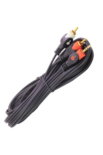 harry 5 Metre 1.kalite Stereo 3.5mm To 2 Rca Kablo Aux 5 1 Ses Sistemi - 5m Alltın Uç