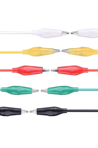 harry 10'lu BÜYÜK Boy Krokodil Kablo Timsah Ağızlı Kıskaç Timsah Ağzı 50cm - Resim 3