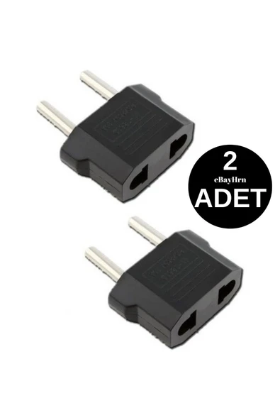harry 2 Adet Amerikan Priz Çevirici Usd To Eu Fiş Çevirici (Siyah) ürün görseli