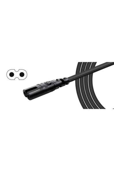 harry 1.5mt 1.5 Metre Lcd Led Tv Televizyon Güç Elektrik Power Kablosu 2 Pin Oluklu 2'li - 4