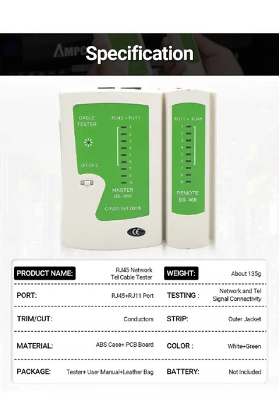 harry Ağ Kablo Test Cihazı RJ45 Ethernet Kablo Test Cihazı Lan Cat5 Cat6 CAT7 8P 6P LAN Kablosu Uyumlu - Resim 8