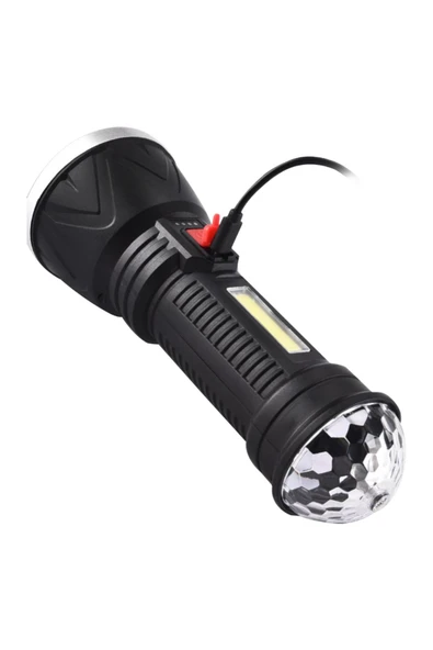 harry 9+1 Ledli + Mini Disko Toplu Şarjlı El Feneri-Suya Dayanıklı 5 Modlu Kamp Lambası - Resim 2