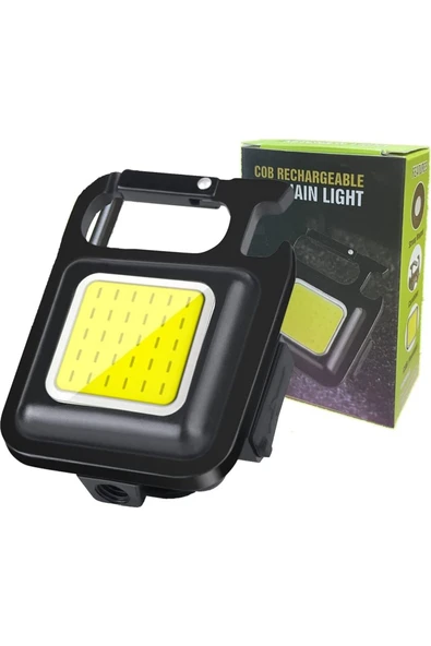 harry 4 Adet LED Anahtarlıklı Metal Kasa El Feneri Şişe Açacağı Usb’li Şarj Edilebilir Cep Boy Cob 800MAH - Resim 6