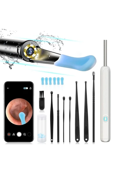 harry Kablosuz Hd Kameralı Kulak Temizleme Seti 360° açı 1296P Wifi Bağlantılı IOS ve Android Uyumlu - Resim 2
