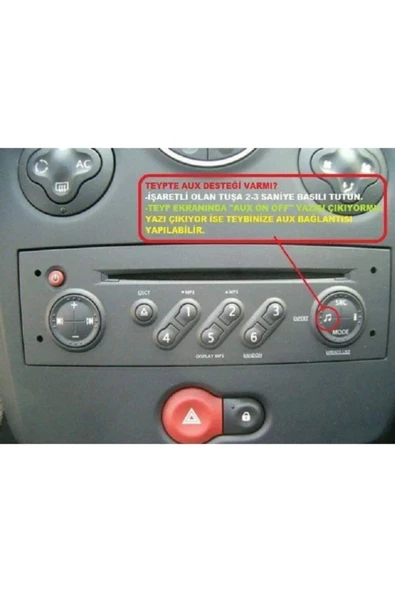 harry Renault Clio Megane Espace Laguna Kangoo 3.5mm Oto Cd Aux Stereo Ses Giriş Kablosu - Resim 2