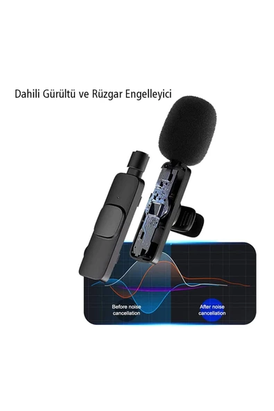 harry 2 In 1 Iphone Ve Type C Uyumlu Ikili Kablosuz Yaka Mikrofonu K8 Youtube Facebook Tiktok - 3