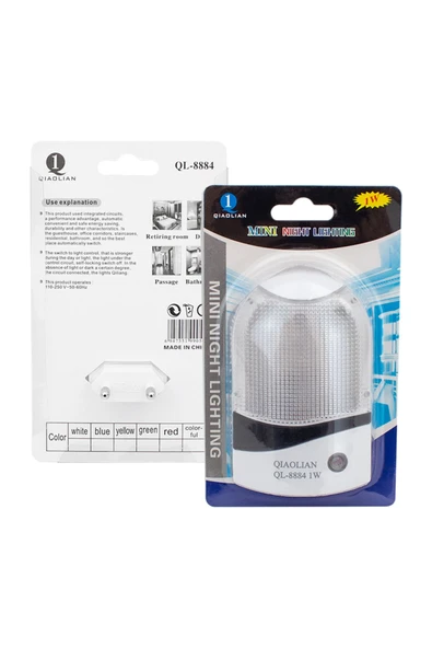 Rabelix Online Marketing 2 Adet Sensörlü Fotoselli Beyaz Led Işık Karanlıkta Otomatik Yanar Çocuk Odası Lambası - Resim 5