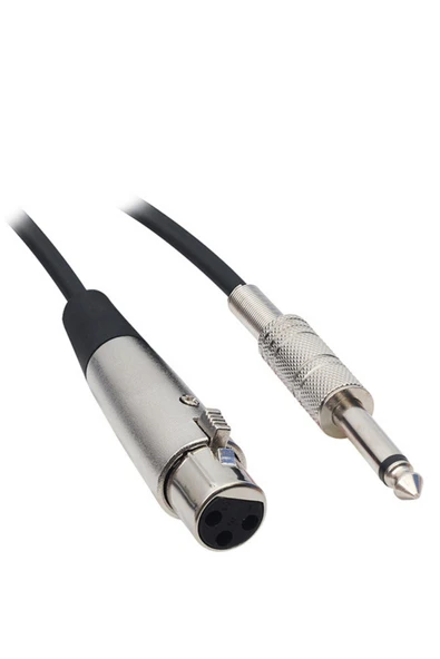 harry Tak Çalıştır 5 Metre Mikrofon Kablosu Xlr Yaylı Jak 6.3mm Erkek Mikrofon Ara Kablosu - 1