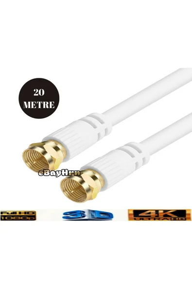 harry 20 Metre Full Hd 3d 4k Anten Tv Çanak Uydu Lnb Kablosu (f Konnektör Takılı Hazır ) ürün görseli