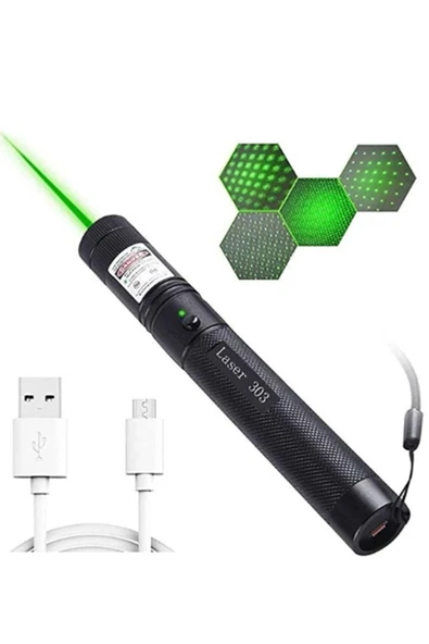 Rabelix Ultra Kaliteli Uzun Menzilli Usb Şarjlı Yeşil Lazer- Kedi Oyuncağı Lazeri ürün görseli