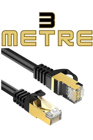 harry 3 Metre Cat7 Ethernet Rj45 Modem Internet Kablosu 10gbps 1000mhz 26 Awg 3Mt ürün görseli