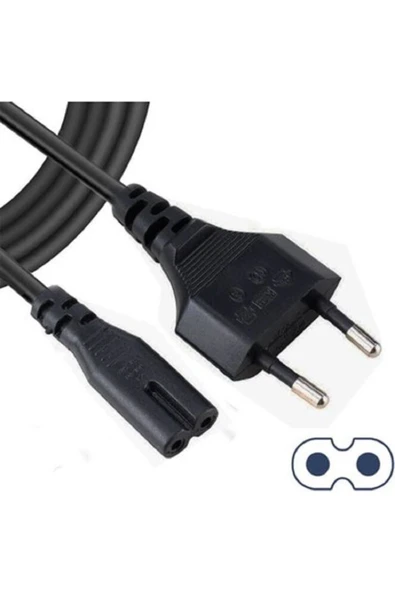 harry Elektrik Fişi 1,5 Metre Uyumlu 220 Volt Işıldak Şarj Kablosu Power Güç Kablosu Siyah - 1