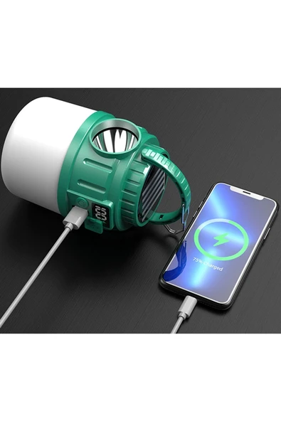 harry Güneş Enerjili Ve Şarjlı 5 Modlu 24 Led Işıldak Ve Fener (2 Yan (BEYAZ/SARI) Işıklı) Kamp Lambası - Resim 3