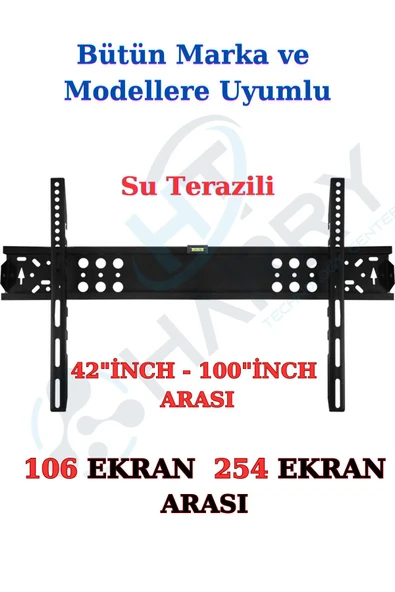 harry Tüm Marka ve Modelere Uyumlu (42İNÇ - 100İNÇ ARAS) Sabit Kilitli Su Terazili Lcd-Plazma Askı Aparat ürün görseli