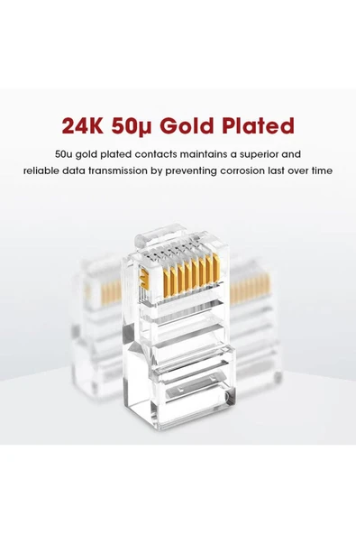 harry Yeni Rj45 Cat5 Cat6 Ethernet Internet Kablo Soketi Konnektörü 8p8c Rj45 Jack Utp Jak Uç 100 Adet - 3