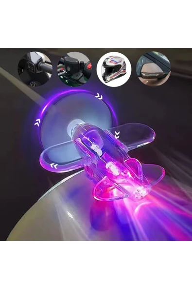 Rabelix Online Marketing Led Işıklı Motosiklet,scoteer,araba,kask,bisiklet Süs Uçağı Pilsiz Çalışan,kırmızı-mavi Işıklı ürün görseli