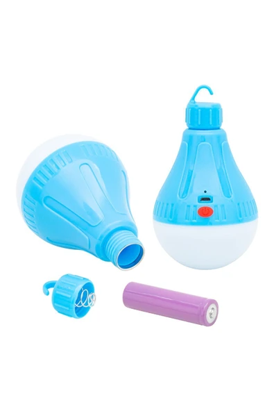 harry Şarjlı,Çakarlı,Kancalı 30 watt 3 Mod'lu Led Ampul Kamp Lambası Şarjlı Acil Durum Lambası - Resim 2