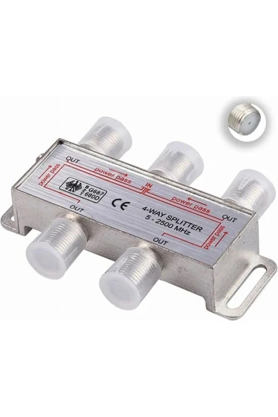 harry 1 Uydu Anteni Ile 4 Tv Bağlayan Uydu Dağıtıcı Sinyal Bölücü Splitter 2500 Mhz+ 5 Adet F Konnektör - Resim 5